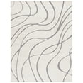 thumbnail image 1 of SAFAVIEH Florida Tamzen Abstract Shag Area Rug, Cream/Grey, 5' x 5' Square, 1 of 10