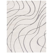 SAFAVIEH Florida Tamzen Abstract Shag Area Rug, Cream/Grey, 9'6" x 13'