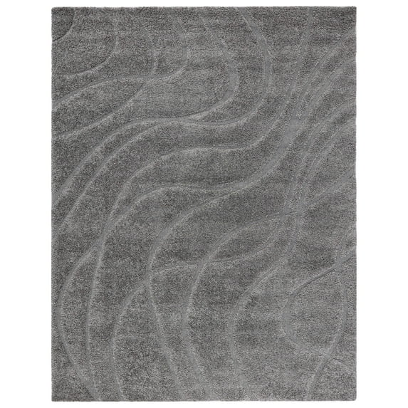 SAFAVIEH Florida Tamzen Abstract Shag Area Rug, Grey, 9'6" x 13'