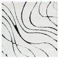 thumbnail image 1 of SAFAVIEH Florida Tamzen Abstract Shag Area Rug, Ivory/Black, 10' x 10' Square, 1 of 10