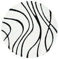 thumbnail image 1 of SAFAVIEH Florida Tamzen Abstract Shag Area Rug, Ivory/Black, 3' x 3' Round, 1 of 10