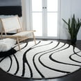 thumbnail image 1 of SAFAVIEH Florida Tamzen Abstract Shag Area Rug, Ivory/Black, 9'6" x 13', 1 of 9