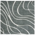 thumbnail image 1 of SAFAVIEH Florida Tamzen Abstract Shag Area Rug, Sage/Ivory, 6'7" x 6'7" Square, 1 of 11