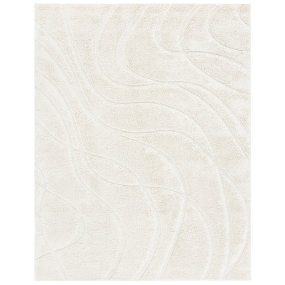SAFAVIEH Florida Tamzen Abstract Shag Runner Rug, Cream, 2'3" x 7'