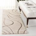 thumbnail image 1 of SAFAVIEH Florida Tamzen Abstract Shag Runner Rug, Cream/Beige, 2'3" x 19', 1 of 5