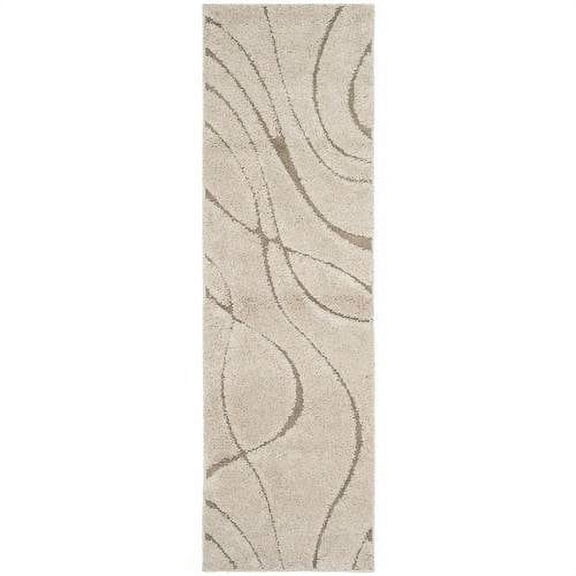 SAFAVIEH Florida Tamzen Abstract Shag Runner Rug, Cream/Beige, 2'3" x 7'