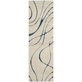 thumbnail image 1 of SAFAVIEH Florida Tamzen Abstract Shag Runner Rug, Cream/Blue, 2'3" x 7', 1 of 10
