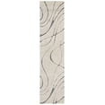 thumbnail image 1 of SAFAVIEH Florida Tamzen Abstract Shag Runner Rug, Cream/Grey, 2'3" x 19', 1 of 12