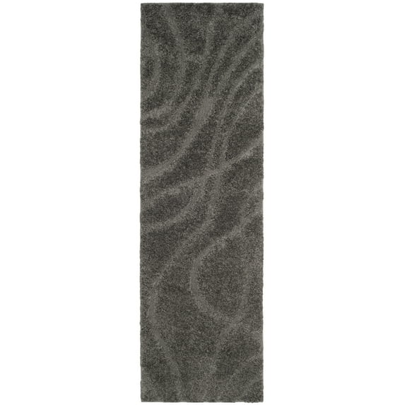 SAFAVIEH Florida Tamzen Abstract Shag Runner Rug, Grey, 2'3" x 11'