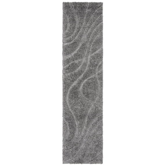 SAFAVIEH Florida Tamzen Abstract Shag Runner Rug, Grey, 2'3" x 21'