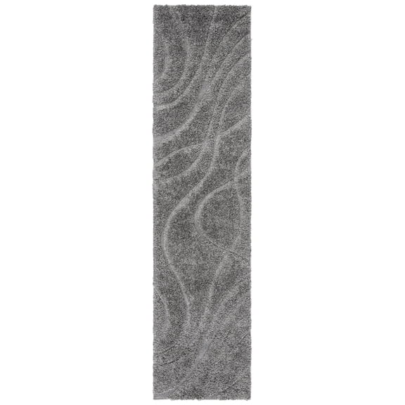 SAFAVIEH Florida Tamzen Abstract Shag Runner Rug, Grey, 2'3" x 21'