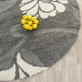 thumbnail image 1 of SAFAVIEH Florida Teodor Floral Shag Area Rug, Grey/Beige, 4' x 4' Round, 1 of 10