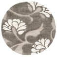 thumbnail image 1 of SAFAVIEH Florida Teodor Geometric Shag Area Rug, Smoke/Beige, 5' x 5' Round, 1 of 11