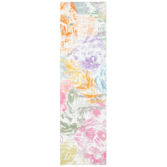 SAFAVIEH Florist Dexter Floral Polyester Runner Rug, Pink/Plum, 2'3" x 8'