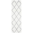 thumbnail image 1 of SAFAVIEH Fontana Catrina Geometric Plush Shag Runner Rug, Cream/Grey, 2'3" x 12', 1 of 7