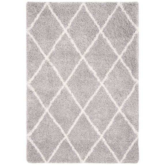 SAFAVIEH Fontana Catrina Geometric Shag Area Rug, Grey/Cream, 6'7" x 9'