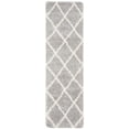 thumbnail image 1 of SAFAVIEH Fontana Catrina Geometric Shag Runner Rug, Grey/Cream, 2'3" x 6', 1 of 7