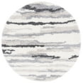 thumbnail image 1 of SAFAVIEH Fontana Damjana Striped Shag Area Rug, Ivory/Grey, 4' x 4' Round, 1 of 11