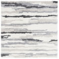 thumbnail image 1 of SAFAVIEH Fontana Damjana Striped Shag Area Rug, Ivory/Grey, 4' x 4' Square, 1 of 11