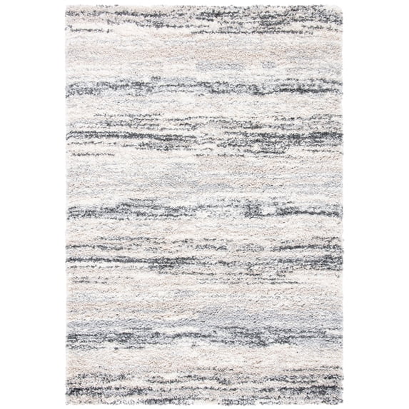 SAFAVIEH Fontana Danica Abstract Shag Area Rug, Ivory/Grey, 2'3" x 4'