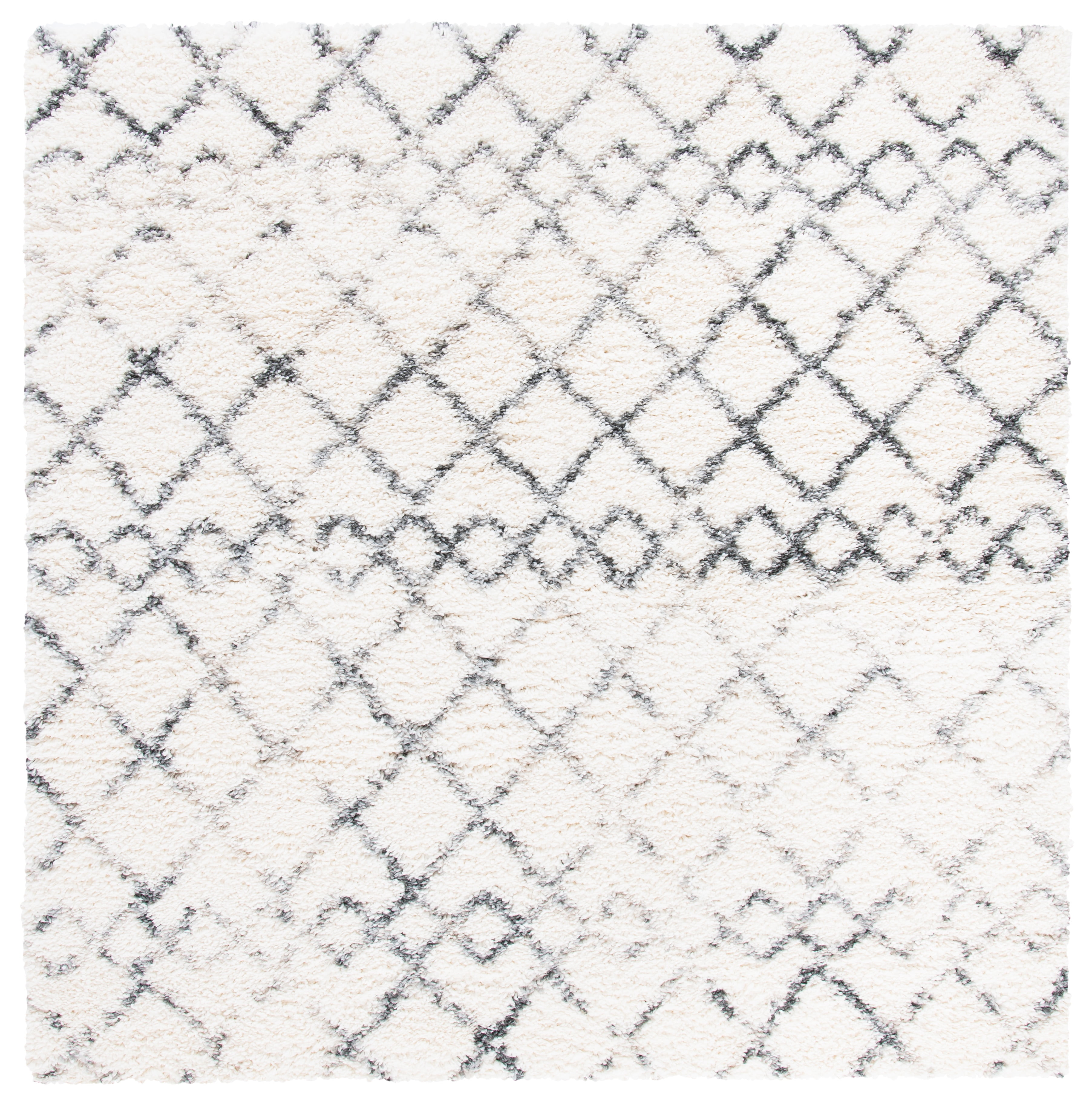 Fontana Gray Hand-knotted Shag Square Rug