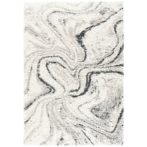 SAFAVIEH Fontana Danita Modern Shag Area Rug, Ivory/Grey, 5'3" x 7'6"
