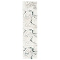 thumbnail image 1 of SAFAVIEH Fontana Danita Modern Shag Runner Rug, Ivory/Green, 2'3" x 8', 1 of 7