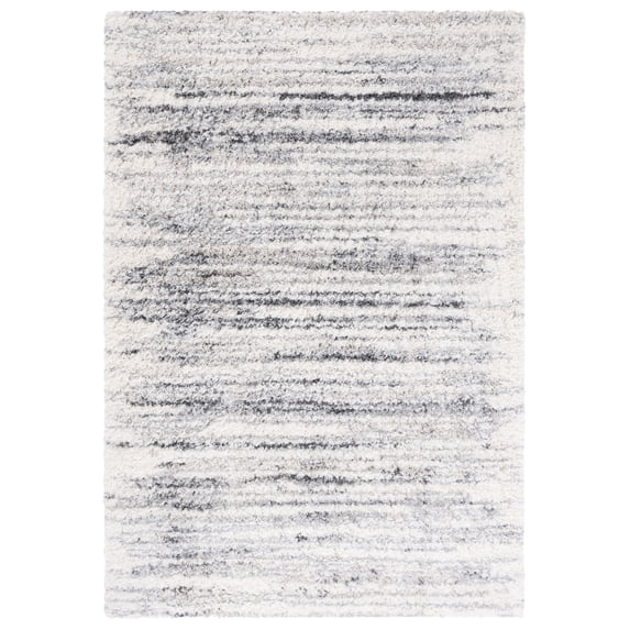 SAFAVIEH Fontana Danny Abstract Shag Area Rug, Ivory/Grey, 2'3" x 4'