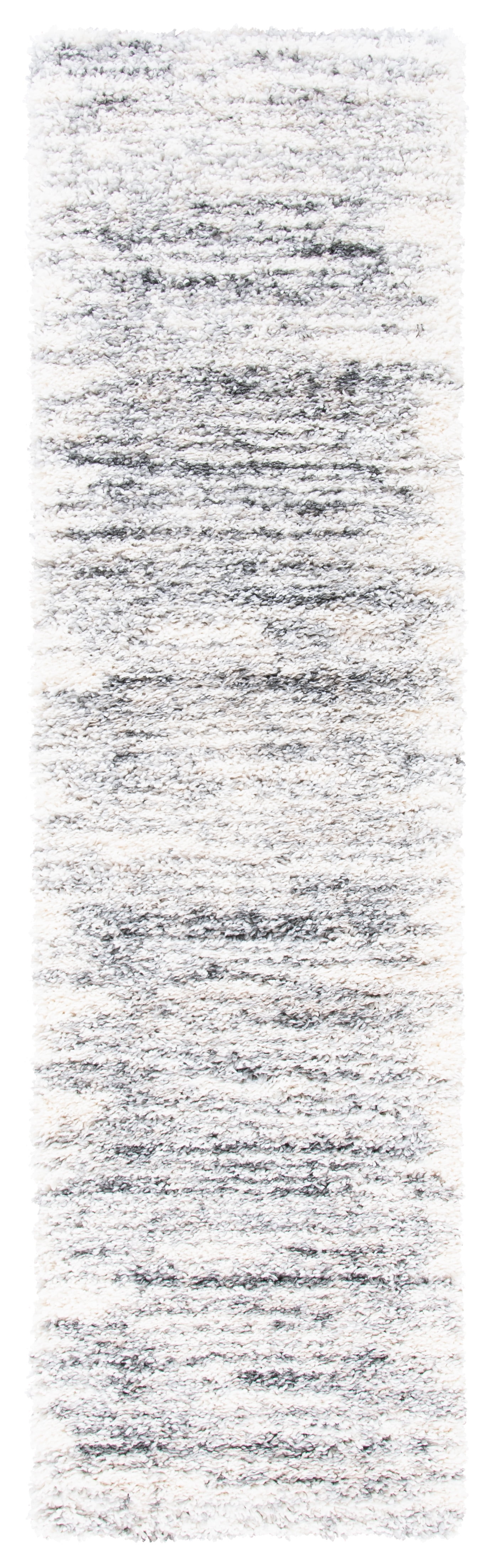 Fontana Ivory and Grey Shag Runner Rug