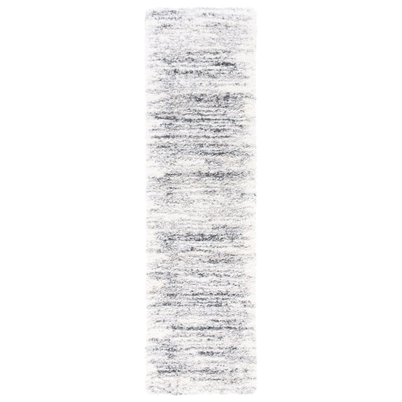 SAFAVIEH Fontana Danny Abstract Shag Runner Rug, Ivory/Grey, 2'3" x 16'