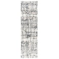 thumbnail image 1 of SAFAVIEH Fontana Daphne Block Shag Runner Rug, Ivory/Grey, 2'3" x 8', 1 of 9