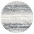 thumbnail image 1 of SAFAVIEH Fontana Daquan Striped Shag Area Rug, Ivory/Grey, 5'3" x 5'3" Round, 1 of 9