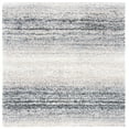thumbnail image 1 of SAFAVIEH Fontana Daquan Striped Shag Area Rug, Ivory/Grey, 8' x 8' Square, 1 of 9