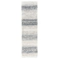 thumbnail image 1 of SAFAVIEH Fontana Daquan Striped Shag Runner Rug, Ivory/Grey, 2'3" x 8', 1 of 9
