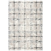 SAFAVIEH Fontana Daria Geometric Shag Area Rug, Grey/Ivory, 11' x 15'