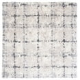 thumbnail image 1 of SAFAVIEH Fontana Daria Geometric Shag Area Rug, Grey/Ivory, 3' x 3' Square, 1 of 8