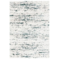 SAFAVIEH Fontana Darian Abstract Shag Area Rug, Ivory/Green, 5'3" x 7'6"