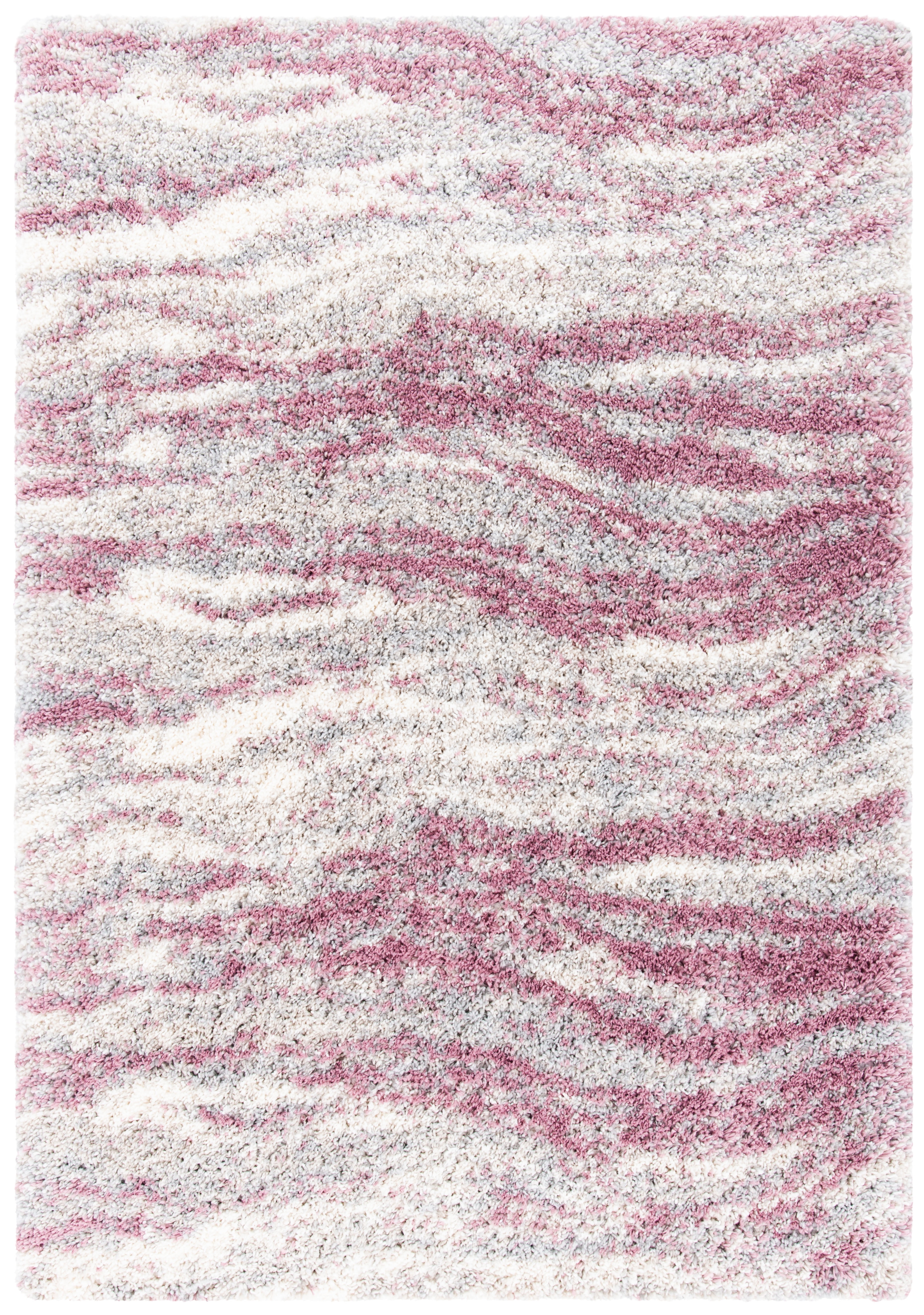 SAFAVIEH Fontana Darien Abstract Shag Area Rug, Pink/Grey, 9' x 12'