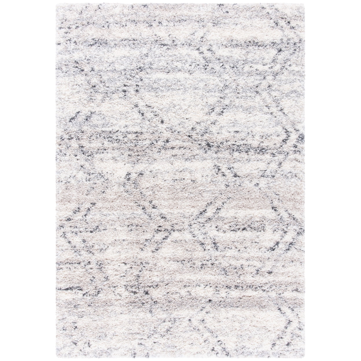 SAFAVIEH Fontana Darin Geometric Shag Area Rug, Ivory/Grey, 3' x 5'