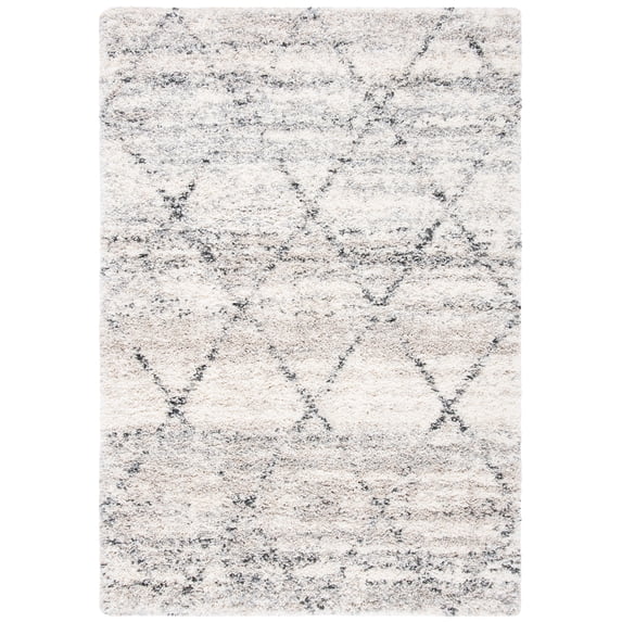 SAFAVIEH Fontana Darina Diamond Shag Area Rug, Grey/Ivory, 3' x 5'