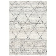 SAFAVIEH Fontana Darina Diamond Shag Area Rug, Grey/Ivory, 5'3" x 7'6"