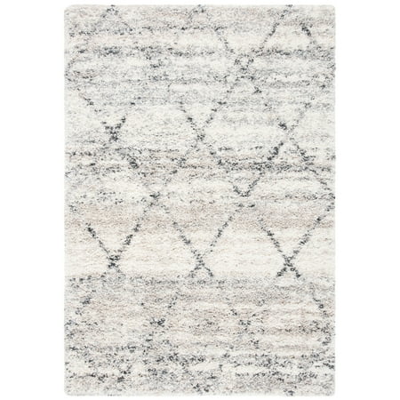 SAFAVIEH Fontana Darina Diamond Shag Area Rug, Grey/Ivory, 5'3" x 7'6"