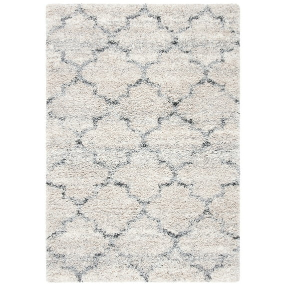 SAFAVIEH Fontana Darion Damask Shag Area Rug, Grey/Ivory, 11' x 15'