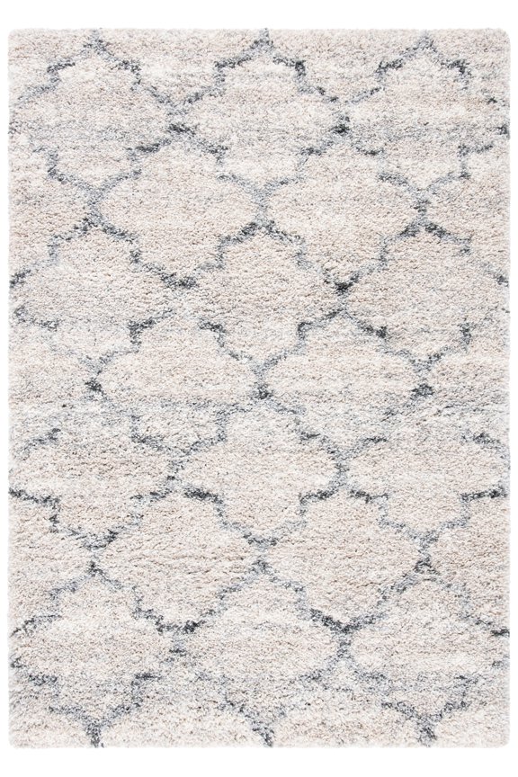 Fontana Darion Damask Shag Area Rug, Grey/Ivory, 2'3" x 4'