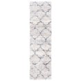 thumbnail image 1 of SAFAVIEH Fontana Darion Damask Shag Runner Rug, Grey/Ivory, 2'3" x 6', 1 of 8