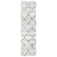 thumbnail image 1 of SAFAVIEH Fontana Darion Damask Shag Runner Rug, Grey/Ivory, 2'3" x 8', 1 of 8