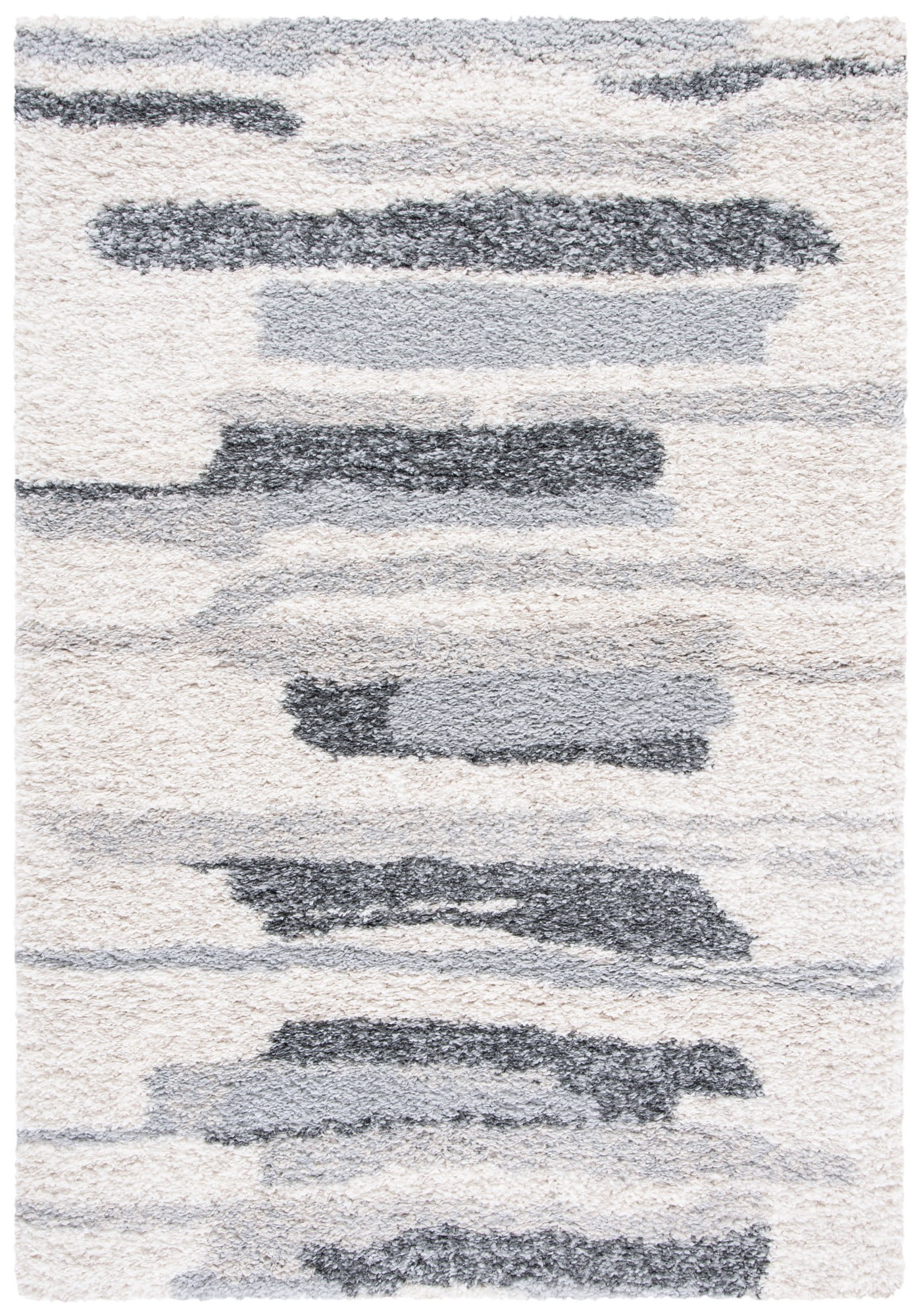 Fontana Ivory and Gray Rectangular Shag Rug