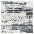 thumbnail image 1 of SAFAVIEH Fontana Data Abstract Shag Area Rug, Grey/Ivory, 3' x 3' Square, 1 of 9