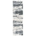 thumbnail image 1 of SAFAVIEH Fontana Data Abstract Shag Runner Rug, Grey/Ivory, 2'3" x 8', 1 of 9