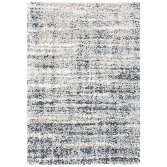 SAFAVIEH Fontana Deacon Abstract Shag Area Rug, Grey/Ivory, 5'3" x 7'6"